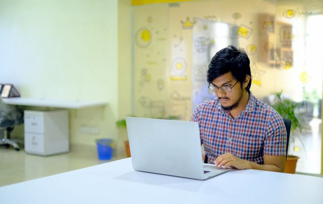Recruiter reviewing a professional LinkedIn profile before making an evaluation.